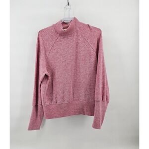Women's Maeve Anthropologie Laney Sweater Pink Marled Mock Neck Size L